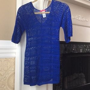 Royal blue woven top
